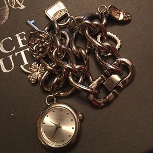 Sterling Silver Charm Bracelet with Watch